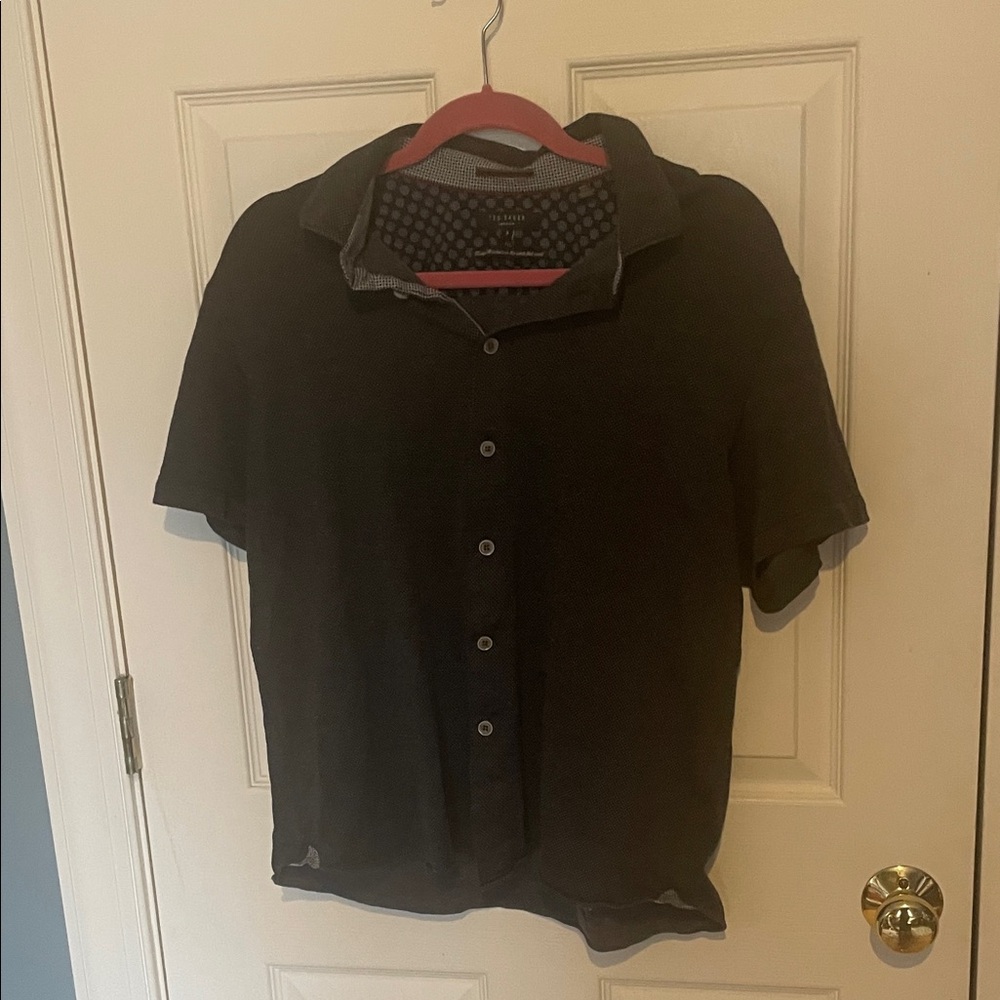 Ted Baker Black Short Sleeve Button Down Shirt men’s small